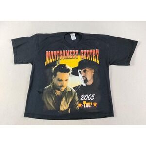 Vintage Montgomery Gentry Shirt Mens Large Black 2005‎ Tour Country Concert Tee